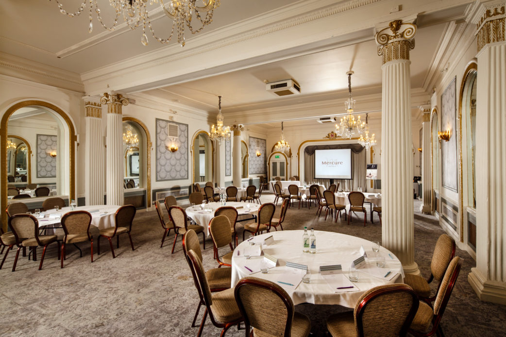 The Ballroom at Mercure Brighton Seafront Hotel, arranged for a meeting