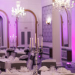 Candlestick centrepiece on table in The Ballroom at Mercure Brighton Seafront Hotel